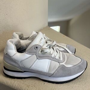 Sandro Paris Men’s Low top Trainers White Suede Leather Running Sneaker 41/ US 8